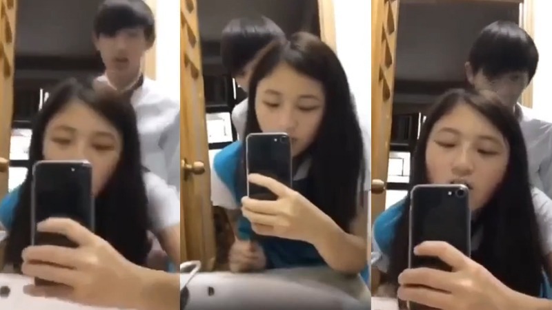 คลิปหลุดนักเรียน18+ พาแฟนมาเย็ดที่ม่านรูด เย็ดกันคาชุดนักศึกษา เห็นแล้วเสียวมาก