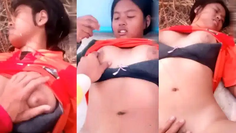 คลิปหลุดทางบ้าน Outdoor 18+ เย็ดนักเรียนข้างกองฟางกลางนา โดนเย็ดกลางแจ้ง