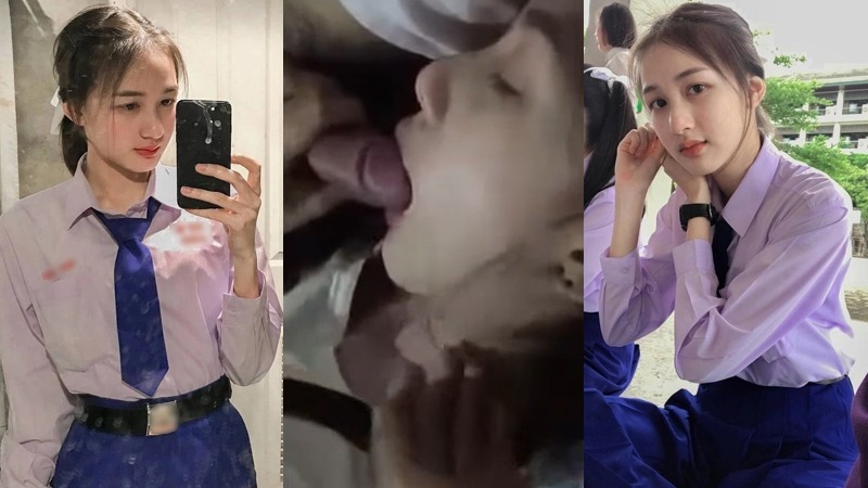 คลิปหลุดนักเรียน หลุดนักเรียนไทย จากกลุ่มลับ สาวหน้าตาดี อมควยให้แฟนตัวเอง เจอควยใหญ่ เสียวมาก
